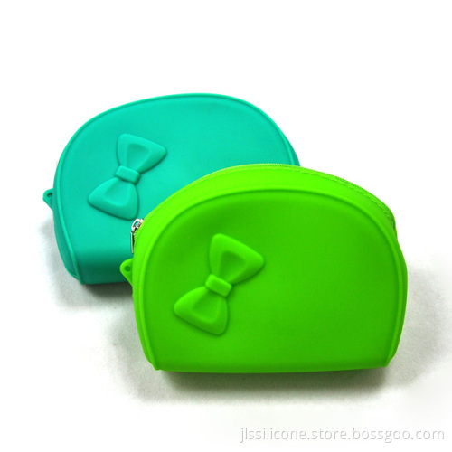 Silicone Coin Bag Wih Zipper & Bow-tie